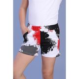Toontoy Kız Çocuk Batik Desenli İki Yanı Cepli Şort - 6 - 7 Yaş - Kırmızı