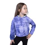 Toontoy Kız Çocuk Batik Desenli Kapüşonlu Sweatshirt Lacivert 7 YAŞ