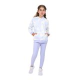 Toontoy Kız Çocuk Batik Desenli Taytlı Takım Mavi 10-11 YAŞ