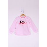 Toontoy Kız Çocuk Be Baskılı Sweatshirt - 3 Yaş - Açık Pembe