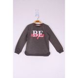 Toontoy Kız Çocuk Be Baskılı Sweatshirt - 3 Yaş - Antrasit Melanj