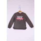 Toontoy Kız Çocuk Be Baskılı Sweatshirt - 5 Yaş - Antrasit Melanj