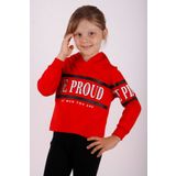 Toontoy Kız Çocuk Be Proud Baskılı Sweatshirt - 6 Yaş - Kırmızı