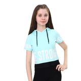 TOONTOY Kız Çocuk Be Strong Baskılı Kapüşonlu Tişört Su Yeşili 10 Yaş, 10 Yaş, 10952-, Su Yeşili, Kız çocuk
