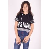 Toontoy Kız Çocuk Be Strong Baskılı Kapüşonlu Tişört