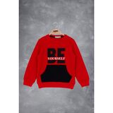 Toontoy Kız Çocuk Be Yourself Baskılı Sweatshirt - 5 Yaş - Kırmızı