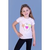 Toontoy Kız Çocuk Beautıful Today Baskılı Pul Işlemeli Tişört - 3 Yaş - Pudra
