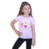 Toontoy Kız Çocuk Beautıful Today Baskılı Pul Işlemeli Tişört - 4 Yaş - Pembe