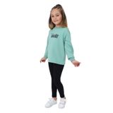 Toontoy Kız Çocuk Beauty Baskılı Taytlı Takım Yeşil 5 YAŞ