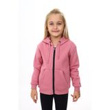 Toontoy Kız Çocuk Bej Kapüşonlu Fermuarlı Cepli Nakış Baskılı Örme Hırka - 2 İplik Şardonlu