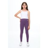 Toontoy Kız Çocuk Beli Armalı Tayt Mor 6-7 YAŞ