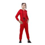 TOONTOY Kız Çocuk Beli Bağçıklı Kapşonlu Tulum 8 Yaş, 8 Yaş, Beli Bağçıklı Kapşonlu Tulum, Kırmızı, Üniseks