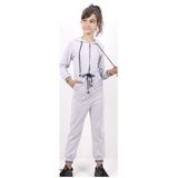 TOONTOY Kız Çocuk Beli Bağçıklı Kapşonlu Tulum Gri Melanj 8 Yaş, 8 Yaş, Beli Bağçıklı Kapşonlu Tulum, Gri Melanj, Üniseks