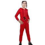 Toontoy Kız Çocuk Beli Bağçıklı Kapşonlu Tulum Kırmızı 12 YAŞ