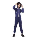 Toontoy Kız Çocuk Beli Bağçıklı Kapşonlu Tulum Lacivert 8 YAŞ