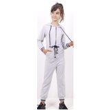Toontoy Kız Çocuk Beli Bağçıklı Kapşonlu Tulum