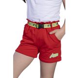 Toontoy Kız Çocuk Beli Lastikli Kemer Detaylı İki Yanı Cepli Şort Kırmızı 8-9 YAŞ