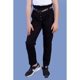 Toontoy Kız Çocuk Beli Lastikli Kemer Detaylı Pantolon - 10 Yaş - Beyaz