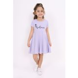 Toontoy Kız Çocuk Believe Baskılı Elbise Mavi 5 YAŞ