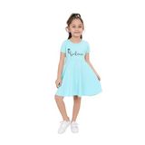 Toontoy Kız Çocuk Believe Baskılı Elbise Mint Yeşili 8 YAŞ