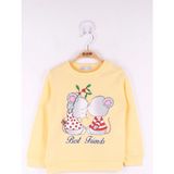 Toontoy Kız Çocuk Best Friend Baskılı Pamuklu Sweatshirt Sarı 2 YAŞ