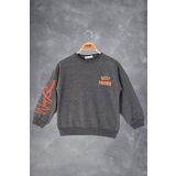 Toontoy Kız Çocuk Best Frıends Baskılı Sweatshirt - 14 Yaş - Antrasit Melanj