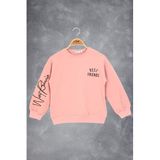Toontoy Kız Çocuk Best Frıends Baskılı Sweatshirt Somon 10 YAŞ