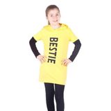 TOONTOY Kız Çocuk Bestie Baskılı Kapşonlu Elbise, 5 Yaş, 16236-, Sarı, Kız Çocuklar