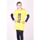Toontoy Kız Çocuk Bestie Baskılı Kapşonlu Elbise Sarı 5 YAŞ