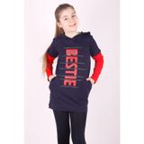 Toontoy Kız Çocuk Bestie Baskılı Kapşonlu Elbise