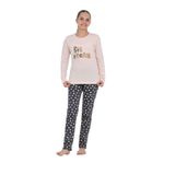 TOONTOY Kız Çocuk Big Dream Baskılı Pijama Takım, 10-11 Yaş, 24895, Pudra, kız-çocuk