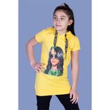 Toontoy Kız Çocuk Billie Eilish Baskılı Kapüşonlu T-Shirt - 8 Yaş - Sarı