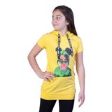 TOONTOY Kız Çocuk Billie Eilish Baskılı Kapüşonlu Tişört 10 Yaş, 10 Yaş, 11103-, Sarı, Kız çocuk
