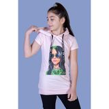 Toontoy Kız Çocuk Billie Eilish Baskılı Kapüşonlu Tişört - 12 Yaş - Pudra
