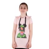 TOONTOY Kız Çocuk Billie Eilish Baskılı Kapüşonlu Tişört 14 Yaş, 14 Yaş, 11103-, Pudra, Kız Çocuklar