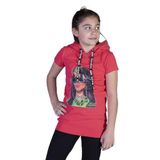 Toontoy Kız Çocuk Billie Eilish Baskılı Kapüşonlu Tişört - 8 Yaş - Nar Çiçeği