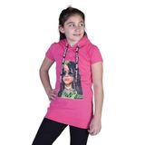 Toontoy Kız Çocuk Billie Eilish Baskılı Kapüşonlu Tişört Fuşya