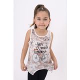 Toontoy Kız Çocuk Bisiklet Baskılı Atlet Ekru 6 YAŞ