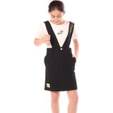 Toontoy Kız Çocuk Bisiklet Yaka Basic T-Shirt ve Askılı Cepli Nakış Baskılı Salopet Elbise - 2'li Takım - 8 - 9 - Siyah