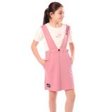 Toontoy Kız Çocuk Bisiklet Yaka Basic T-Shirt Ve Askılı Cepli Nakış Baskılı Salopet Elbise - 2'Li Takım