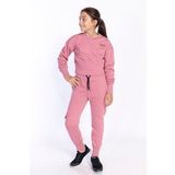 Toontoy Kız Çocuk Bisiklet Yaka Düşük Kol Crop Eşofman Takım