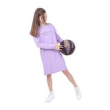 TOONTOY Kız Çocuk Bisiklet Yaka Elbise, 10-11 Yaş, 22682, Lila, Kız Çocuklar