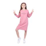 TOONTOY Kız Çocuk Bisiklet Yaka Elbise, 8-9 Yaş, 22682, Gül Kurusu, Kız Çocuklar