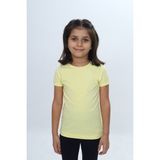 Toontoy Kız Çocuk Bisiklet Yaka Kısa Kollu Tişört 24968 - Açık Sarı - 6 Yaş