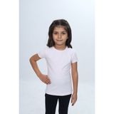 Toontoy Kız Çocuk Bisiklet Yaka Kısa Kollu Tişört 24968 - Pudra - 5 Yaş