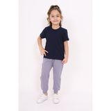 Toontoy Kız Çocuk Bisiklet Yaka Kısa Kollu Tişört - Lacivert - 5