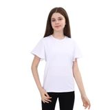 TOONTOY Kız Çocuk Bisiklet Yaka Volanlı Kol Tişört 10-11 Yaş, 10-11 Yaş, 23199, Beyaz, Kız çocuk