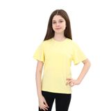 TOONTOY Kız Çocuk Bisiklet Yaka Volanlı Kol Tişört 10-11 Yaş, 10-11 Yaş, 23199, Sarı, Kız çocuk