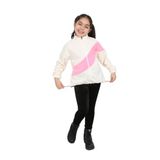 Toontoy Kız Çocuk Blok Renkli Polar Hırka Ekru 6-7 YAŞ