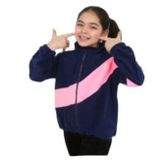 Toontoy Kız Çocuk Blok Renkli Polar Hırka Lacivert 8-9 YAŞ